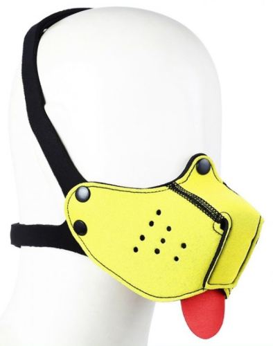 Puppy Neoprene Muzzle Tongue Yellow