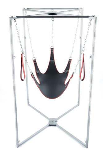 Sling Kit Leather 5-Point Black-Red Frame Grey