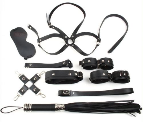 BDSM Bondage Kit Obedience 10 Pieces Black