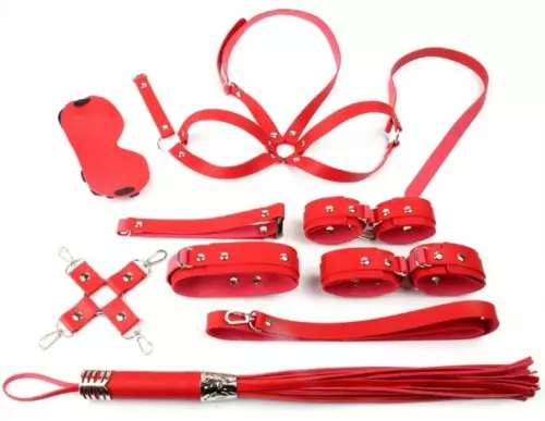 Bondage SM OBEDIENCE Geschenkset 10 Teile Rot – 1/2