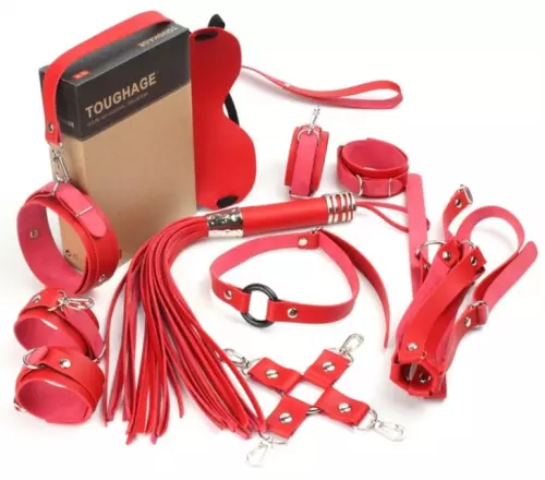 Bondage SM OBEDIENCE Geschenkset 10 Teile Rot – 2/2