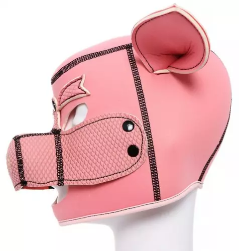 Schweinekopf Maske Pig Hood Rosa – 4/5