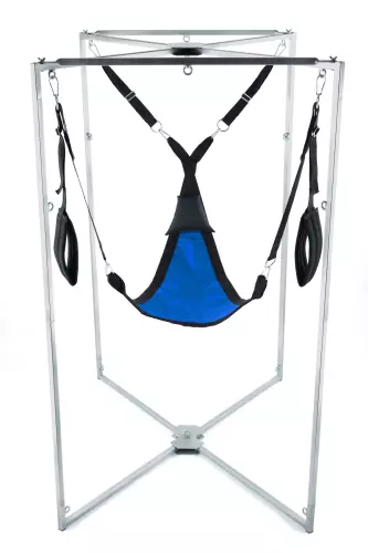 Sling-Set Stoff Dreieck Blau-Schwarz Gestell Grau – 2/2