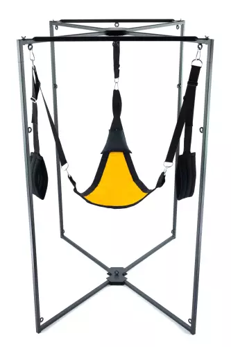 Sling-Set Stoff Dreieck Gelb-Schwarz Gestell Schwarz – 1/2