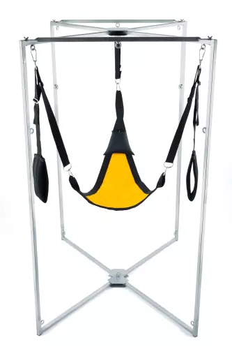 Sling-Set Stoff Dreieck Gelb-Schwarz Gestell Grau – 1/2