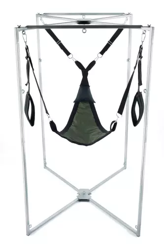 Sling-Set Stoff Dreieck Khaki-Schwarz Gestell Grau – 2/2