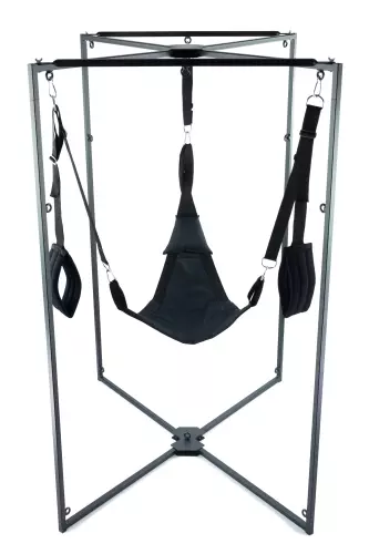 Sling-Set Stoff Dreieck Schwarz Gestell Schwarz – 1/2