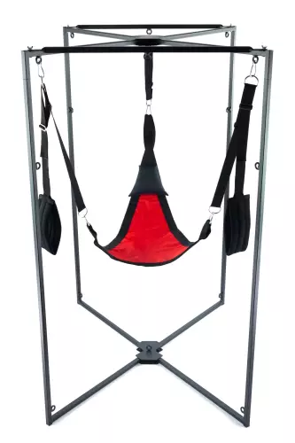 Sling-Set Stoff Dreieck Rot-Schwarz Gestell Schwarz – 1/2