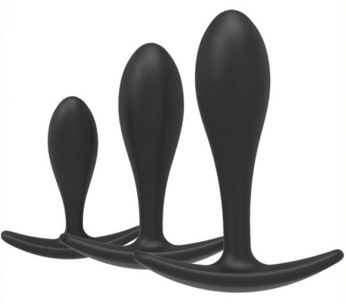 Kit of 3 Mini Training Plugs Curve Black