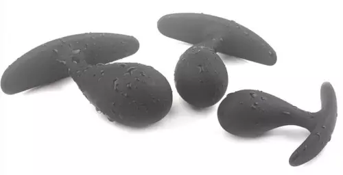 Set aus 3 Mini Prostata Butt Plugs Silikon 11 x 3,5cm Schwarz – 2/3