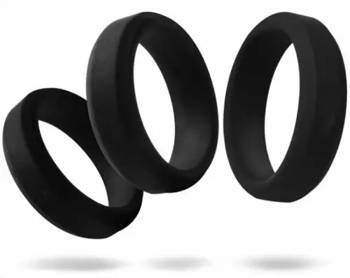 Set aus 6 Penisringen Silikon Hyperion Schwarz – 3/4