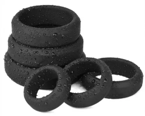 Set aus 6 Penisringen Silikon Hyperion Schwarz – 4/4