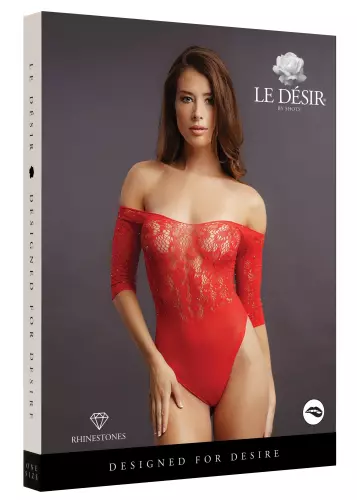 Offener Body mit Strass - Rot – 3/6