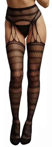 Strumpfhose mit Strumpfhalter-Optik Olivia - Schwarz – 1/6