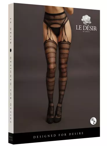 Strumpfhose mit Strumpfhalter-Optik Olivia - Schwarz – 3/6
