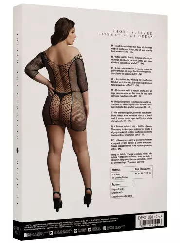 Kleid in Übergrößen DUO NET SLEEVED - Schwarz – 4/6