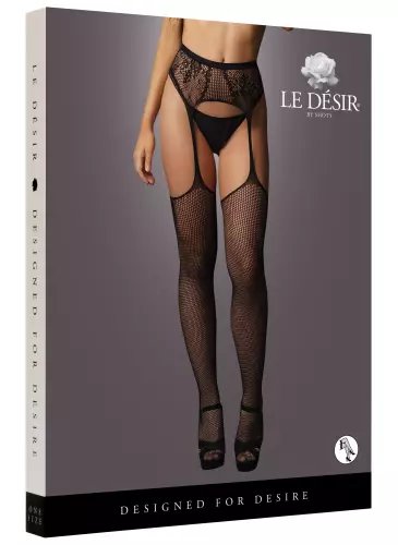 Strumpfhose mit Strumpfhalter-Optik Maëlys - Schwarz – 3/5