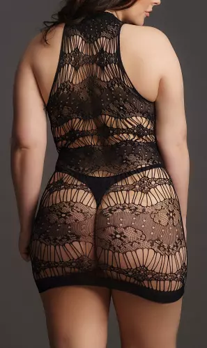 Sexy jurk grote maat CRISS CROSS NECK - Zwart – 2/6