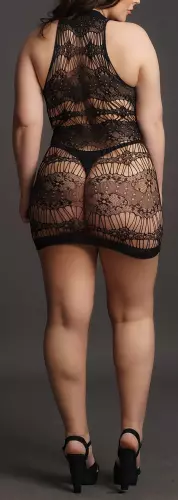 Sexy jurk grote maat CRISS CROSS NECK - Zwart – 6/6