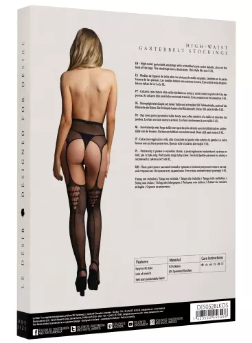 Strumpfhose offener Schritt hohe Taille Eyleen - Schwarz – 4/6