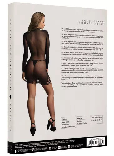 Kleid lange Ärmel Myrajane - Schwarz – 4/6