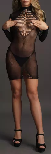 Kleid lange Ärmel Myrajane - Schwarz – 5/6