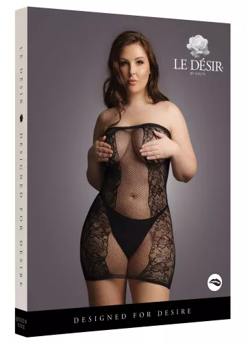 Sexy Kleid Übergröße Trägerlos - Schwarz – 3/6