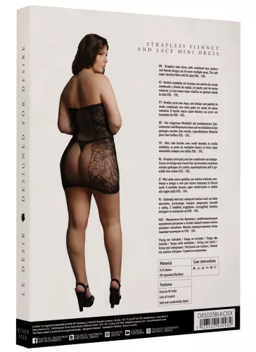 Sexy Kleid Übergröße Trägerlos - Schwarz – 4/6
