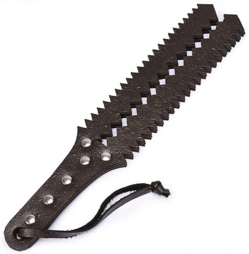 Sawtooth Faux Leather Paddle 6 Straps 35cm