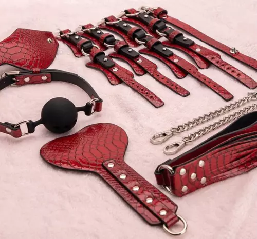 BDSM-Set 7-teilig Krokodil Rot – 3/3