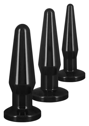 Set von 3 schwarzen Butt Plugs Best Butt – 1/2