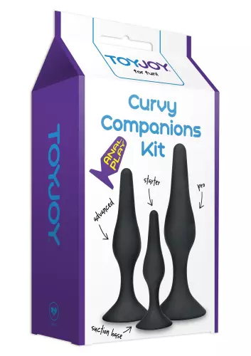 Set von 3 schwarzen Silikon Butt Plugs Curvy – 2/2