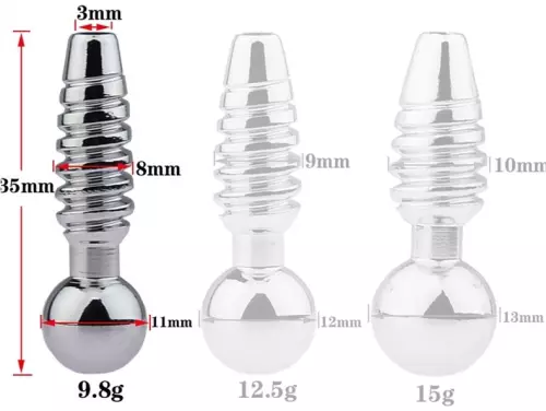 Durchbohrter Penisplug Screw 2.5cm - Durchmesser 8mm – 4/4