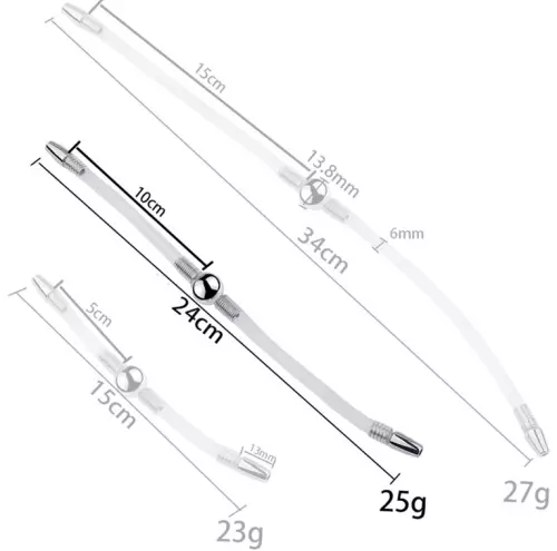Doppelte flexible Harnröhrenstange Flexi Duo 24cm - Durchmesser 8mm – 3/3