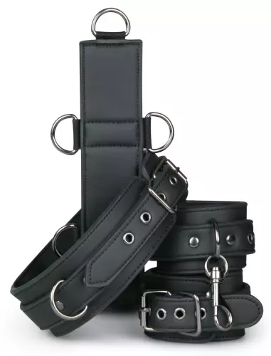 Halsband und Handschellen Restraint Set Kunstleder – 1/9