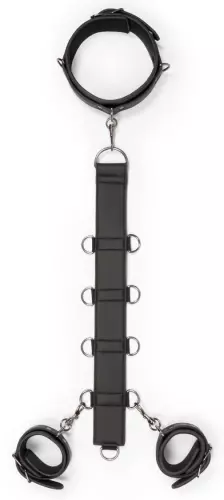 Halsband und Handschellen Restraint Set Kunstleder – 4/9