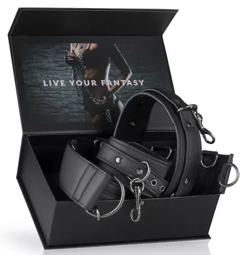 Halsband und Handschellen Restraint Set Kunstleder – 9/9