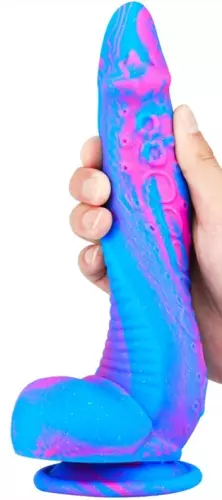 Silicone Dildo Inkipus 18 x 5.5cm Blue-Pink – 3/4