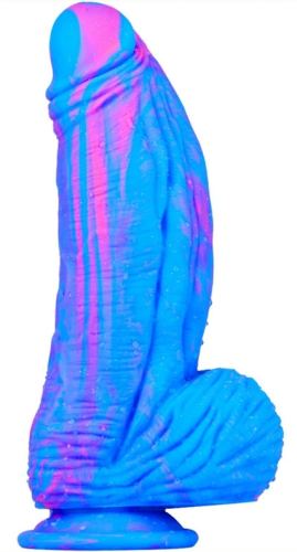 Fat Dick Silicone Dildo 18 x 6.5cm Blue-Pink