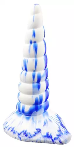 Unicorn Farb Butt Plug 18 x 6cm Blau-Weiß – 2/6