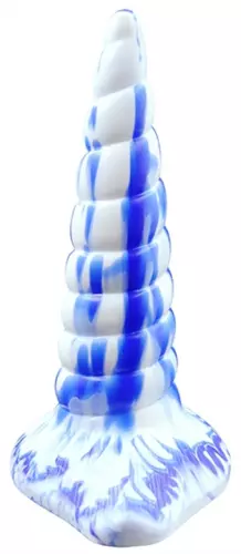 Unicorn Farb Butt Plug 18 x 6cm Blau-Weiß – 3/6