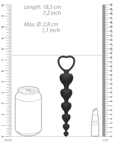 Analkette Silikon Heart 15 x 3.2cm – 7/7