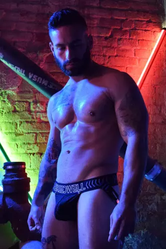 Leuchtender Jockstrap RAVE LEGSTRAP Schwarz – 8/10