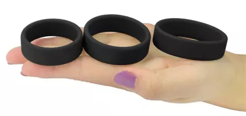 3er Pack Silikon-Cockringe SiliRing Schwarz – 3/5