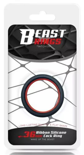 Silikon-Cockring Beast Rings 36mm Schwarz-Rot – 2/5