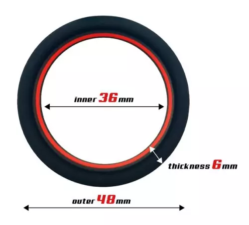 Silikon-Cockring Beast Rings 36mm Schwarz-Rot – 3/5