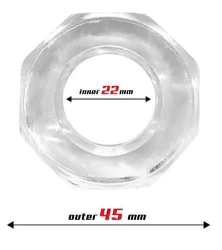Flexibler Cockring Polygon Transparent – 3/4