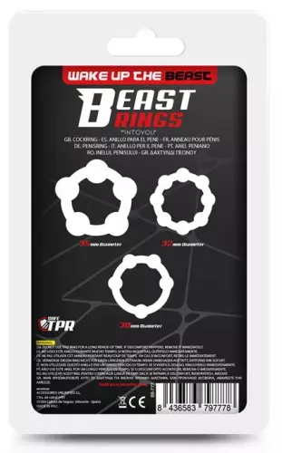 Set aus 3 Mini Flexiblen Cockrings Beaded Set Transparent – 4/4