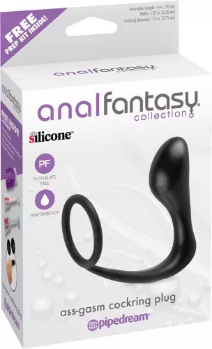 Ass Gasm Plug und Cockring 10 x 3,2 cm Schwarz – 2/5