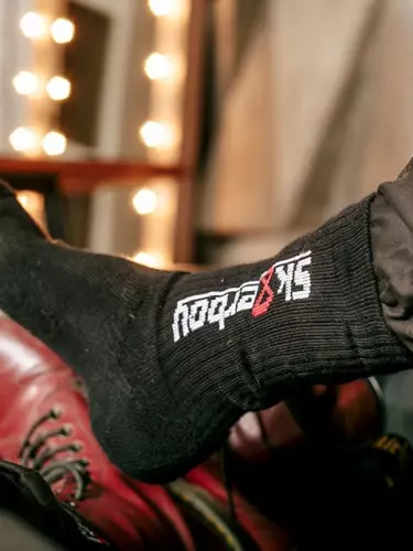 Schwarze Socken CREW SOCKS Sk8erboy – 3/16